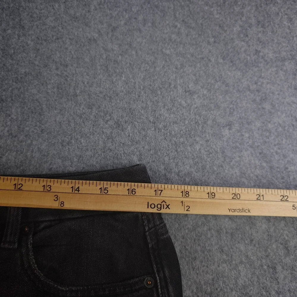 American Eagle Super Curvy High Rise Baggy Wide Leg Jeans Women's 12 Short Black